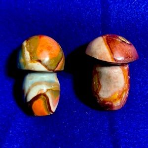 Mushrooms real crystals stone different colors 2.5 inches long $25.00 each